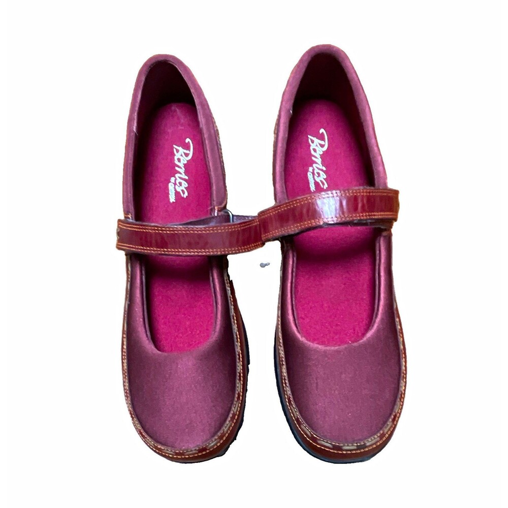 Berries by aetrex Burgundy Mary Jane Flats Women’s Round Toe Comfort Rubber